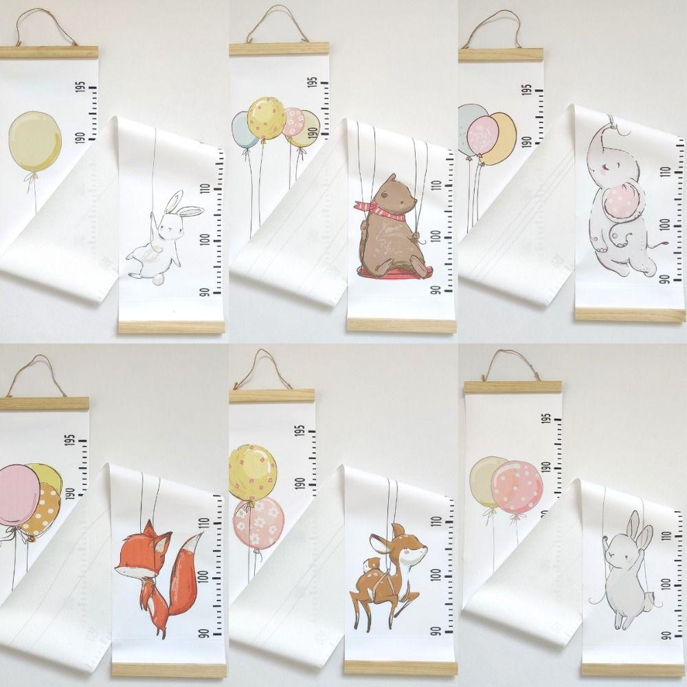 2M Höhe Kinderwachstumstabelle Wandbehang Cartoonmuster Größentabelle Wachstumslineal Abnehmbares Höhenmesslineal