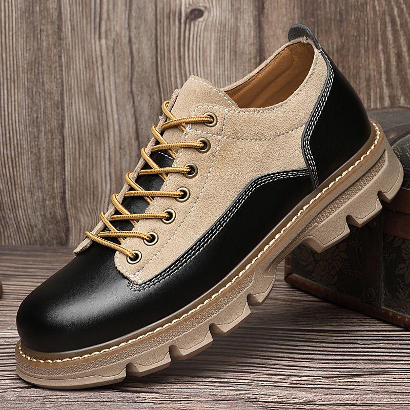 Genuine Leather Retro Tooling Men's Casual Leather Shoes Trendy