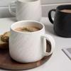 Ceramic Cup Household Japanese New Handle 500ml White Office Coffee Mugs Modern Solid Simple High-calss Stone Pattern Tea Cup