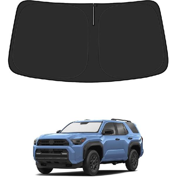 BIBLOZ Car Windshield Sun Shade For Toyota 4Runner 2014-2025 Accessories Foldable Car PET Sunshade Keeps The Cool Ide 2014-2025 4Runner