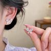 Korean Female Lead~ Flower Zircon Butterfly Stud Earrings, High-end Sense, Exquisite and Versatile Earrings, Small Fresh and Sweet Earrings.