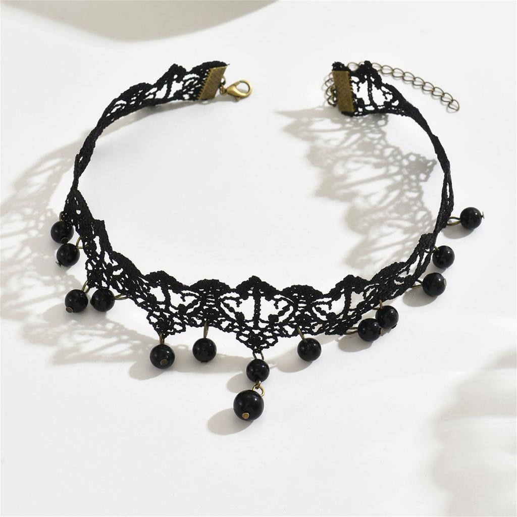 Dark Romance Gothic Lace Necklace Adornment Sturdy Chokers Neckchain Adornment for Fashion Enthusiasts