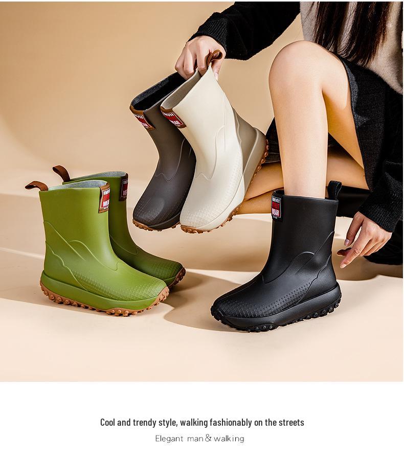 Unisex Baby-Regenstiefel - Kurz, Rutschfest, Winddicht, Aus einem Stück geformtes Gummi mit warmem Kordelzug am Knöchel.