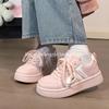Warrior 2025 Women's Pink Canvas Sneakers: Retro Hong Kong Style, Thick Sole, Breathable, Versatile Casual Design