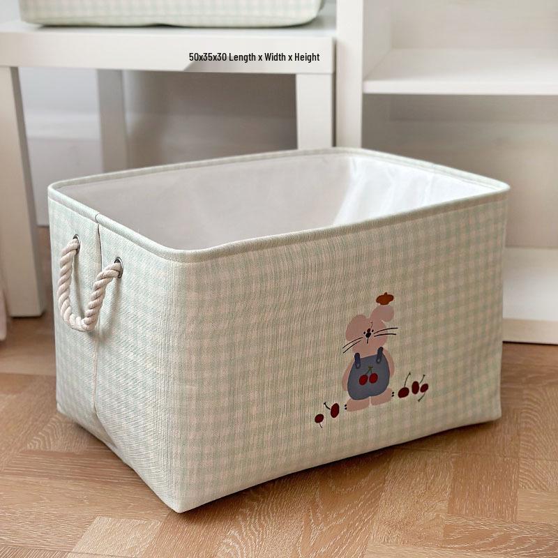 Washable Canvas Storage Basket for Clothes and Toys