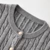 Qiusbuyi Damen Klassischer Enganliegender Rundhals-Strickcardigan