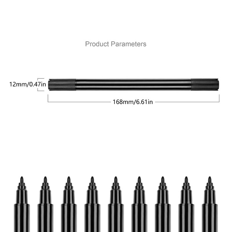 6Pcs  Double Tip Fabric Marker No Fading No Bleeding, Double Tip Black Fabric Paint Pen for Clothes Hat Canvas Bag Shoes