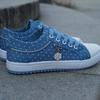 Summer Women's Hollow Denim Mesh Shoes Flat Casual Shoes Breathable Shoes Net Shoes