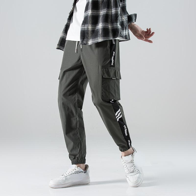 Pantalones cargo de estilo hip hop para hombre, pantalón harén, con múltiples bolsillos y cintas, ropa de calle, informal, deportivo, tallas M a 7XL