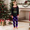 Christmas Print Crewneck Top and Plaid Pants Set, 2 Piece Holiday Outfit