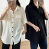 9287 Plus Size Korean A-line Short-Sleeve Casual Summer Shirt