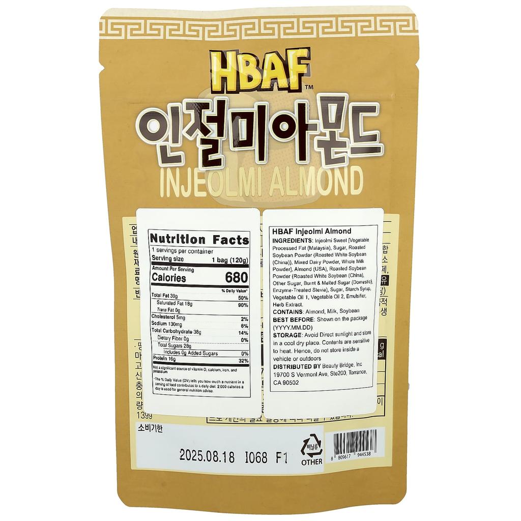 HBAF Injeolmi Almond, 120g