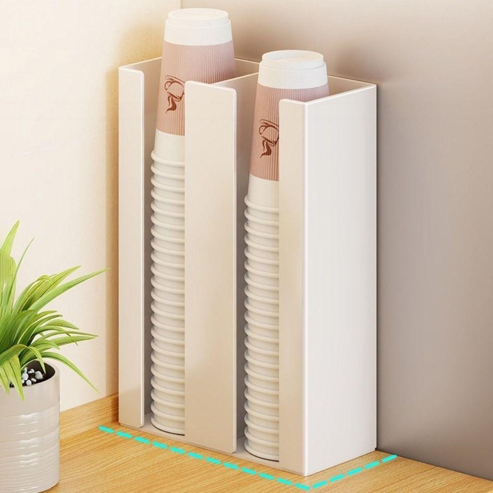 Iron Magnetic Disposable Cup Holder Large Capacity Space Saving Paper Cup Dispenser Wall Mounted Paper Cup Organizer Office