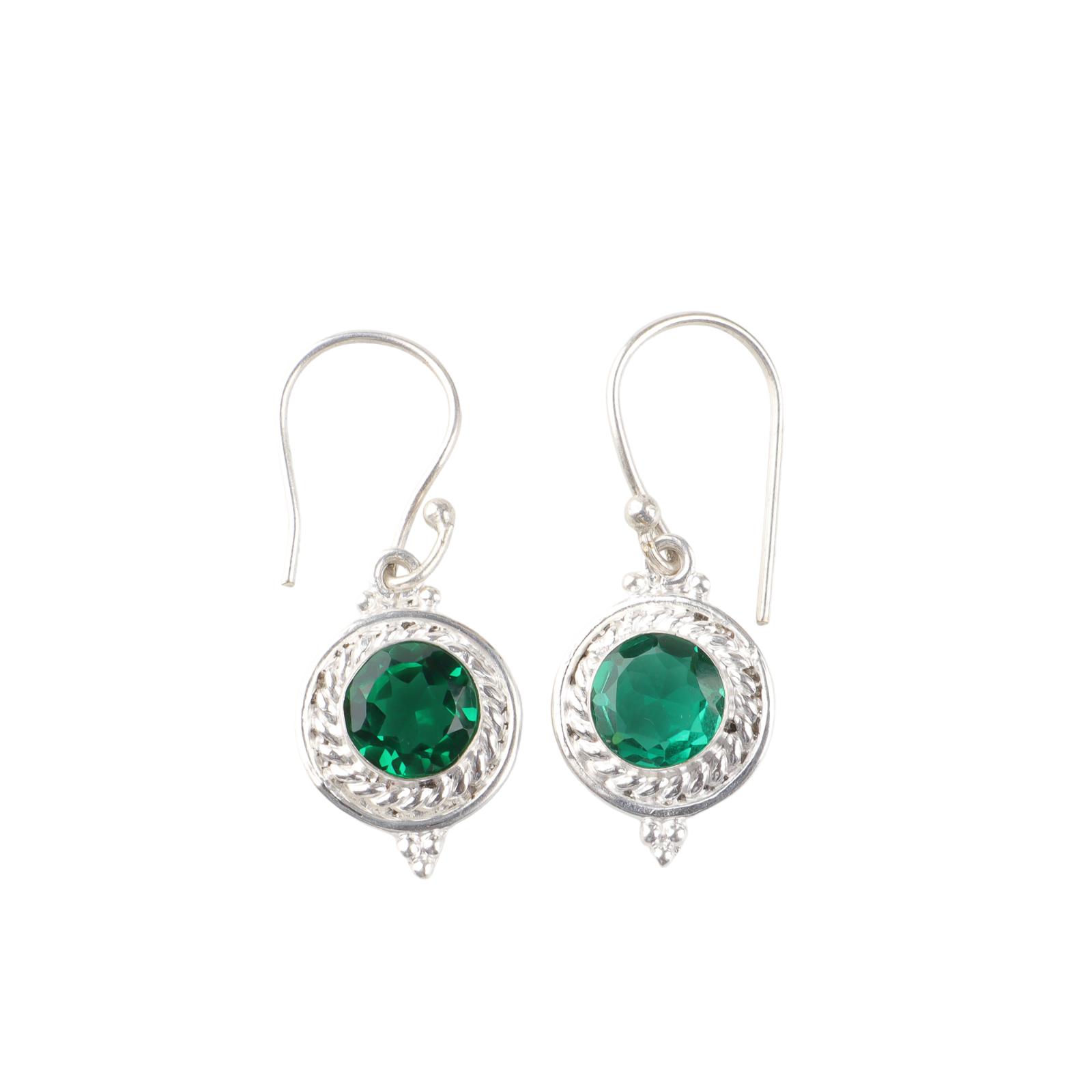 

Chrome Diopside Gemstone 925 Sterling Silver Jewelry Handmade Hook Earrings3.0 EE-117-2