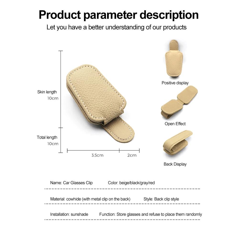 Magnetischer Sonnenbrillenhalter fürs Auto – luxuriöser Visierclip aus Rindsleder zum Schutz der Brille (4 Farben)