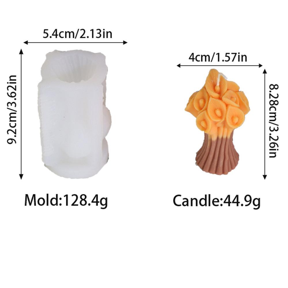 New DIY Flower Pot Candle Silicone Mold 3D Rose Tulip Shaped Aromatherapy Candle Gypsum Resin Decoration Valentine's Day Gift