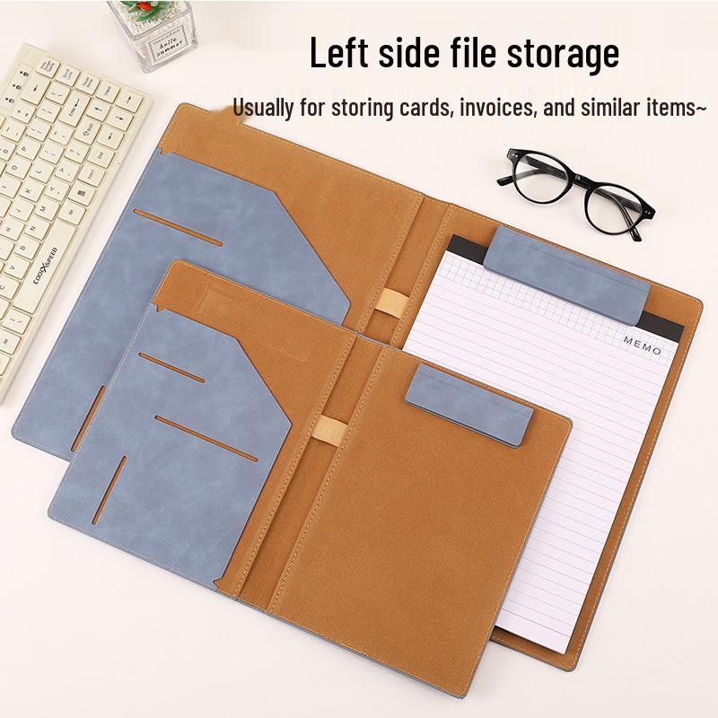 Business Data Archive: A5 Contract & A4 Conference Leather Folder with Multifunction Manager Clip Pad.