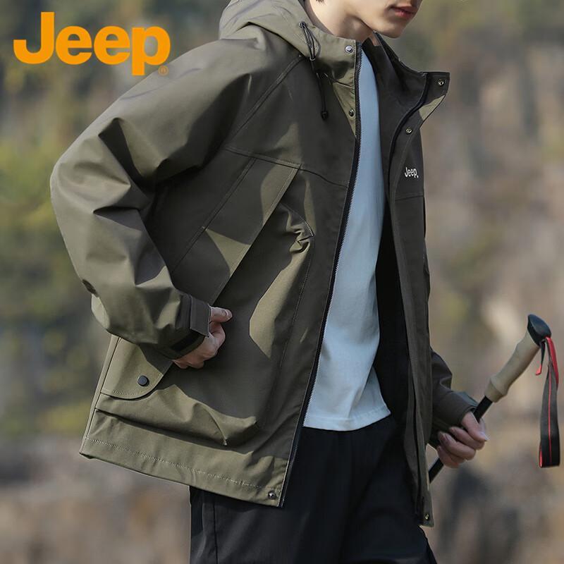 Jeep Men's Windproof Hooded Outdoor Jacket
