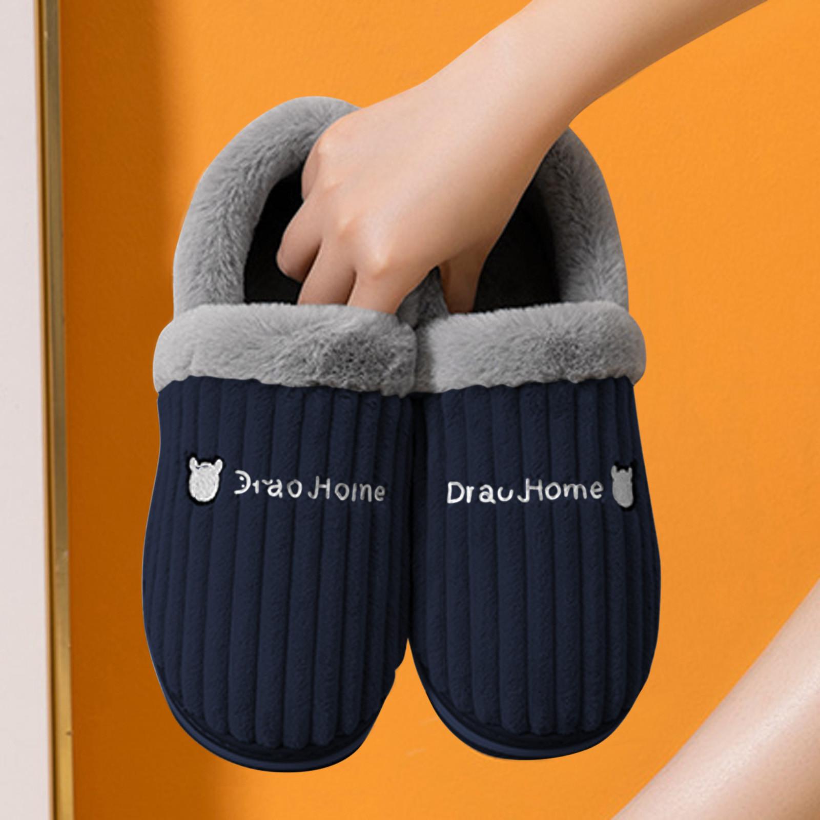 

Shoes For Men Winter Slippers Hyoma Cotton Antiskid Warm Home Shoes 36