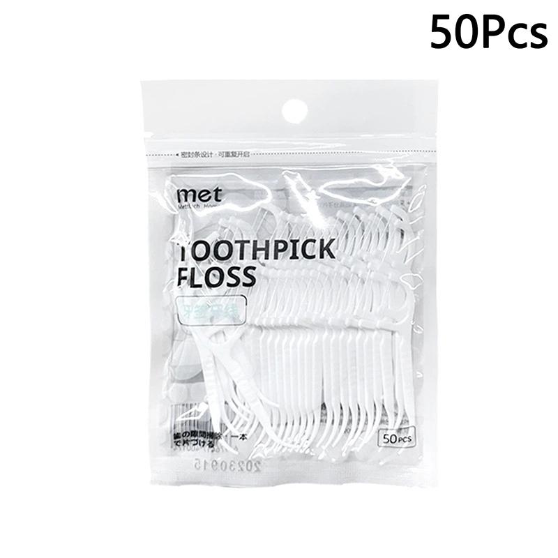 Floss Dispenser Automatic Ejectable Floss Organiser Oral Care Press-On Disposable Flossing Sticks Refillable Storage Box