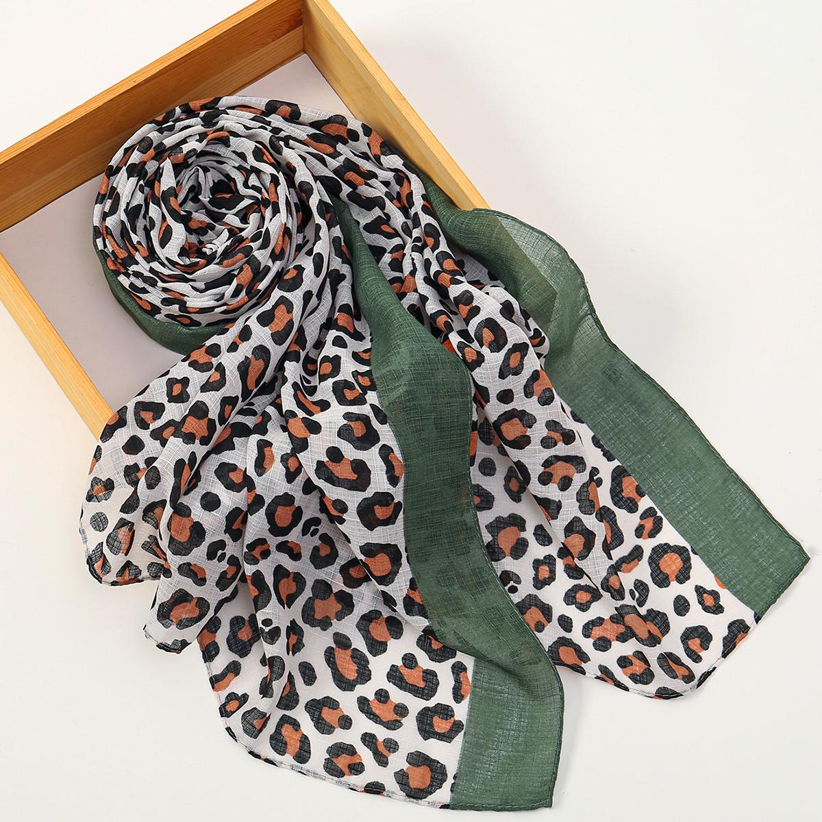 

Лавен Леопардовый принт Хиджаб Мягкий вискозный шарф Мусульманские хиджабы Шали Головной платок Фуляр Фам Мусульманский Длинный платок Бандана 180*90см