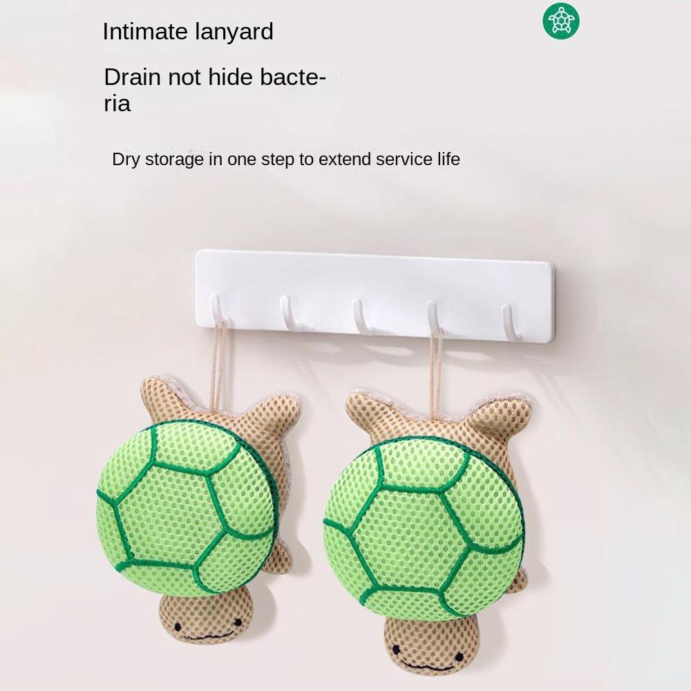Double-sided Turtle Bath Ball Soft Body Cleaning Mesh Cute Turtle Bath Toy  Bathroom Accessories