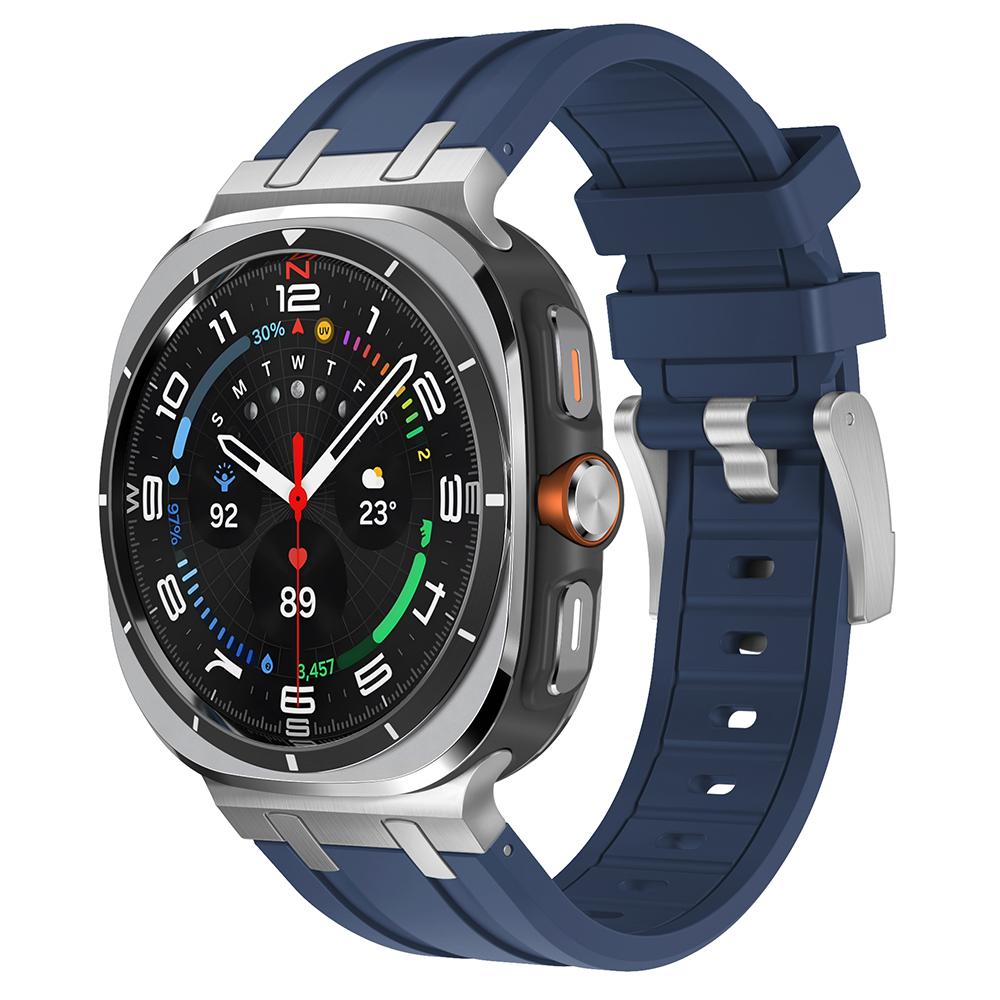 Luxury Sports Rubber Band for Samsung Galaxy Ultra Watch 47mm Curved End Silicone Strap for Samsung Ultra 7 47 47MM Men Bracelet