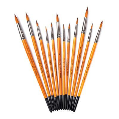 12 Stück Malpinsel Set Kit Künstler Pinsel mit Nylonhaar für Künstler Acryl Aquarell Aquarell Gouache Gesicht