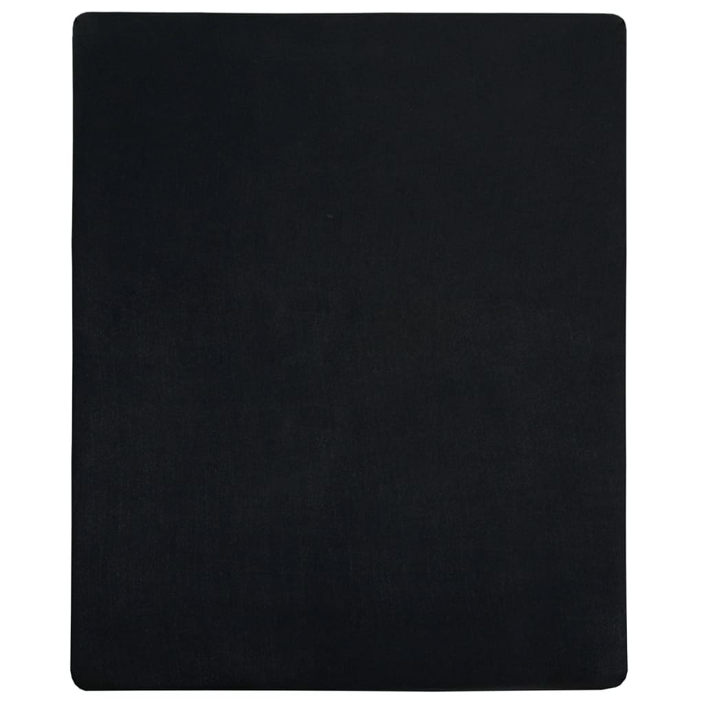 Vidaxl Prześcieradło, Czarne, 160X200 Cm, Dżersej Bawełniany