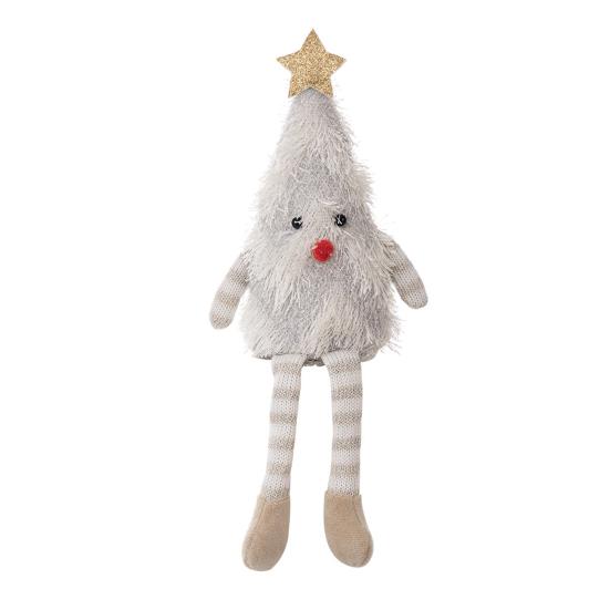 Christmas Gnome Decoration Fluffy Christmas Tree Doll with Glitter Star Topper Plush Elf Table Centerpiece for Hotel Mall Window Holiday Decor