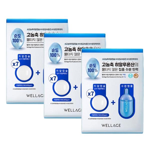WELLAGE Prawdziwy jednodniowy zestaw z kwasem hialuronowym 7 szt. (3 Opcje)
