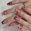 Unghie Finte a Pressione a Forma di Bara French Tip Unghie Finte Colla su Unghia Design a Stella Unghie Finte Unghie Artificiali