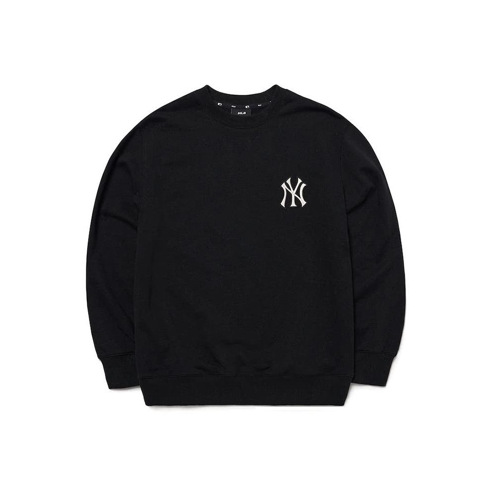 MLB New York Yankees Logo Loose Fit Crewneck Long Sleeve Sweatshirt Unisex Sweatshirt Black 3AMTC0121-50BKS