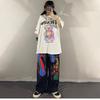 Y2k Graffiti Cartoon Women Hip Hop Straight Pants Streetwear Fashion Spring Autumn New Letter Loose Casual Wide Leg Trousers