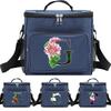 Mittagessenbox Isolierte Lunchtaschen Tragbare Handtasche Wasserdichte Organizer-Tasche Thermokühlbox Lebensmittelaufbewahrungsboxen Blumenfarbserie