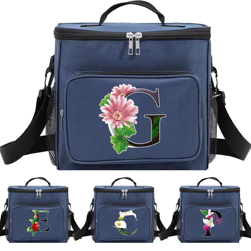 Mittagessenbox Isolierte Lunchtaschen Tragbare Handtasche Wasserdichte Organizer-Tasche Thermokühlbox Lebensmittelaufbewahrungsboxen Blumenfarbserie