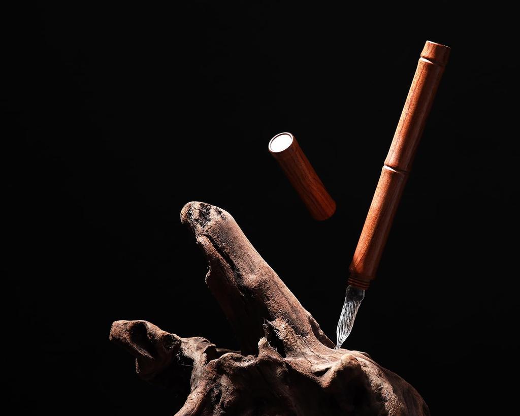 Tegning Glass Fountain Pen, Wood, Pen, High-Quality (Light Brown)