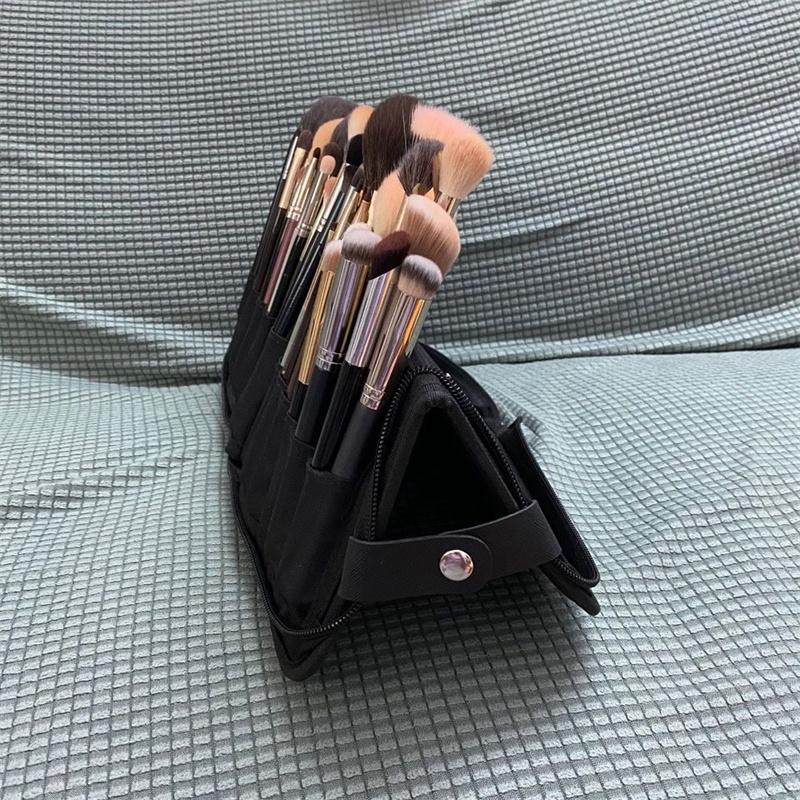29 otvorů Skládací taška na make-up štětce Dámská taška na uložení kosmetických štětců Organizér na make-up nástroje Vodotěsná nylonová taška na uložení make-upu