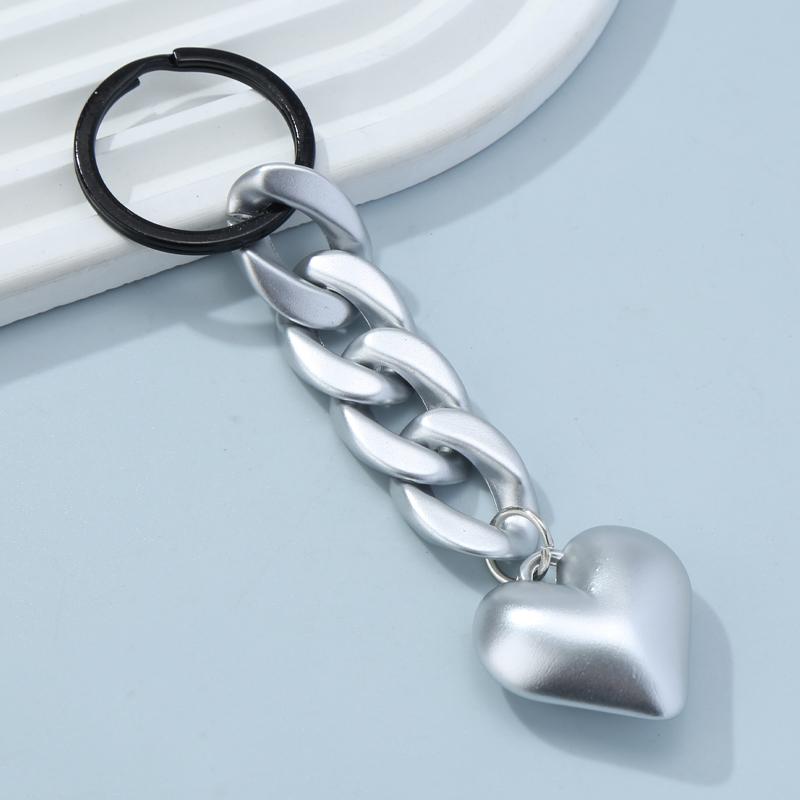 Handmade Heart Keychain Acrylic Plastic Link Chain Key Ring For Women Girls Handbag Pendant Accessorie Car Keys Jewelry Gifts