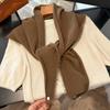 Winter Korea Knitted Triangle Scarf Wool Warm Shawl Scarf Women Neck Protection Small Fashion Solid Color Scarves