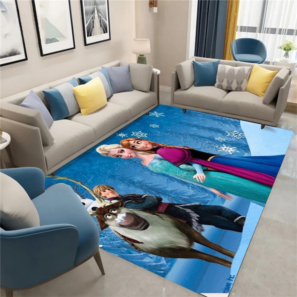 

Frozen Elsa Snowflake Area Rug for Girls Bedroom decor Princess Themed Nursery Playroom Soft Floor Mat Gift for Kids Fans 50X80CM