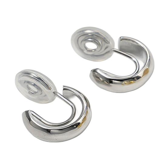 1 Pair Hoop Earrings for Women Non-Pierced Coil Hoop Clip/Stud Earrings Lightweight C A