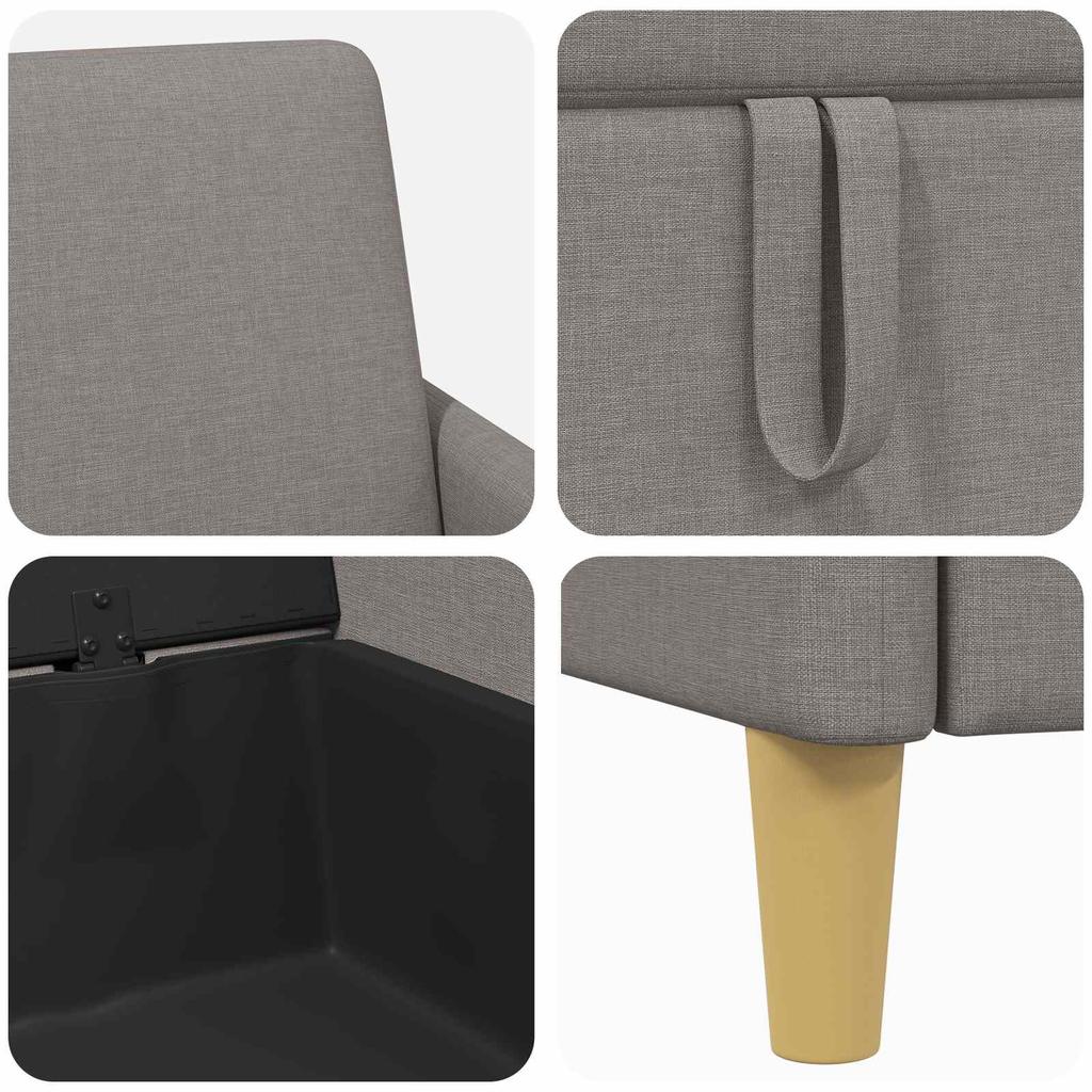 Storage Sofa Set 2 pcs Taupe Polyester