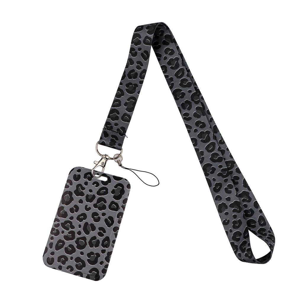 Leopard Prin Trendy Credential Holder Animal Lanyards for Key Neck Strap For Card Badge Gym Keychain Keyring Accessories Gift