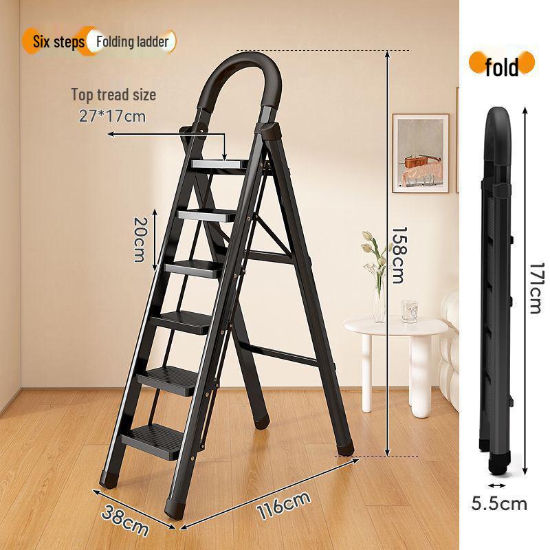 Portable Folding A-Frame Telescopic Ladder - Lightweight, Multi-Functional & Indoor-Safe