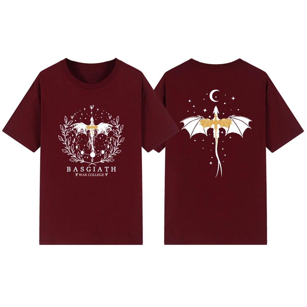 T-shirt double face du Basgiath War College T-shirt Fourth Wing T-shirt Sorrengail violet T-shirts pour femmes Haut à manches courtes T-shirt Bookish