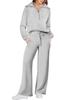 2024 Autumn/Winter Women's Casual Zipper Sweatshirt & Wide-Leg Pants Set