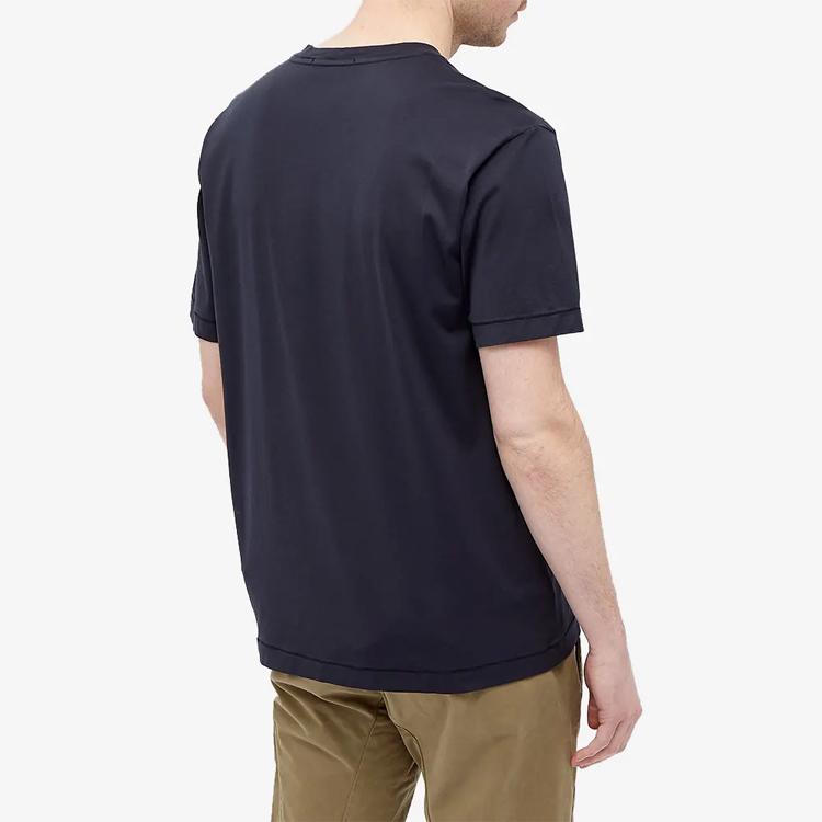 Stone Island Patch Logo T-Shirt Navy Men Tops Blue 741524113-V0020
