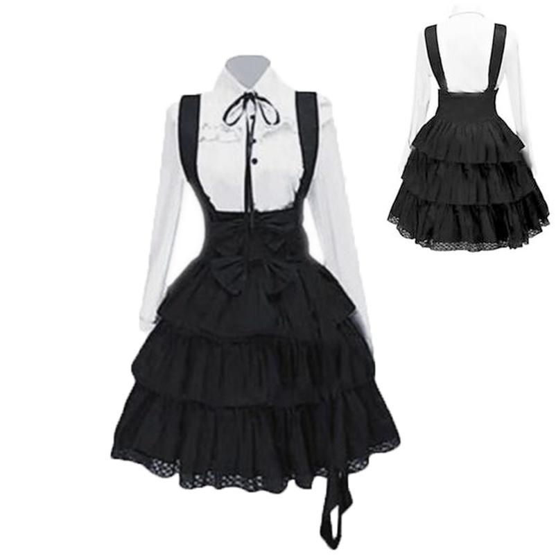 Entzückendes knielanges klassisches Lolita-Kleid für Damen, ideal für Cosplay-Partys mit Anime-Thema