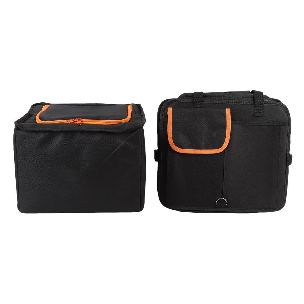 Large Trunk Organizer 105L Multi Compartment Car Organizer with Leakproof Cooler Bag Removable Dividers Foldable Cover for Camping